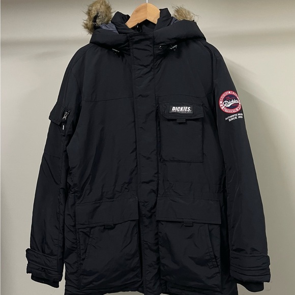 DICKIES AUTHENTIC BLACK PARKA PUFFER JACKET FOR MEN’S & WOMEN’S - Picture 2 of 14